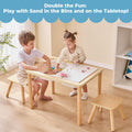 Wooden Sensory Table with 2 Chairs & Roll Paper