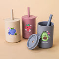 TYRY.HU 1PCS Baby Silicone Sippy Cup with Lid Portable Drinking Cup Children'S Anti-Leak Feeding Cup Food Grade Silicone 150ML