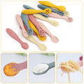 3PCS Baby Silicone Spoon Fork Set, Toddler Feeding Cutlery