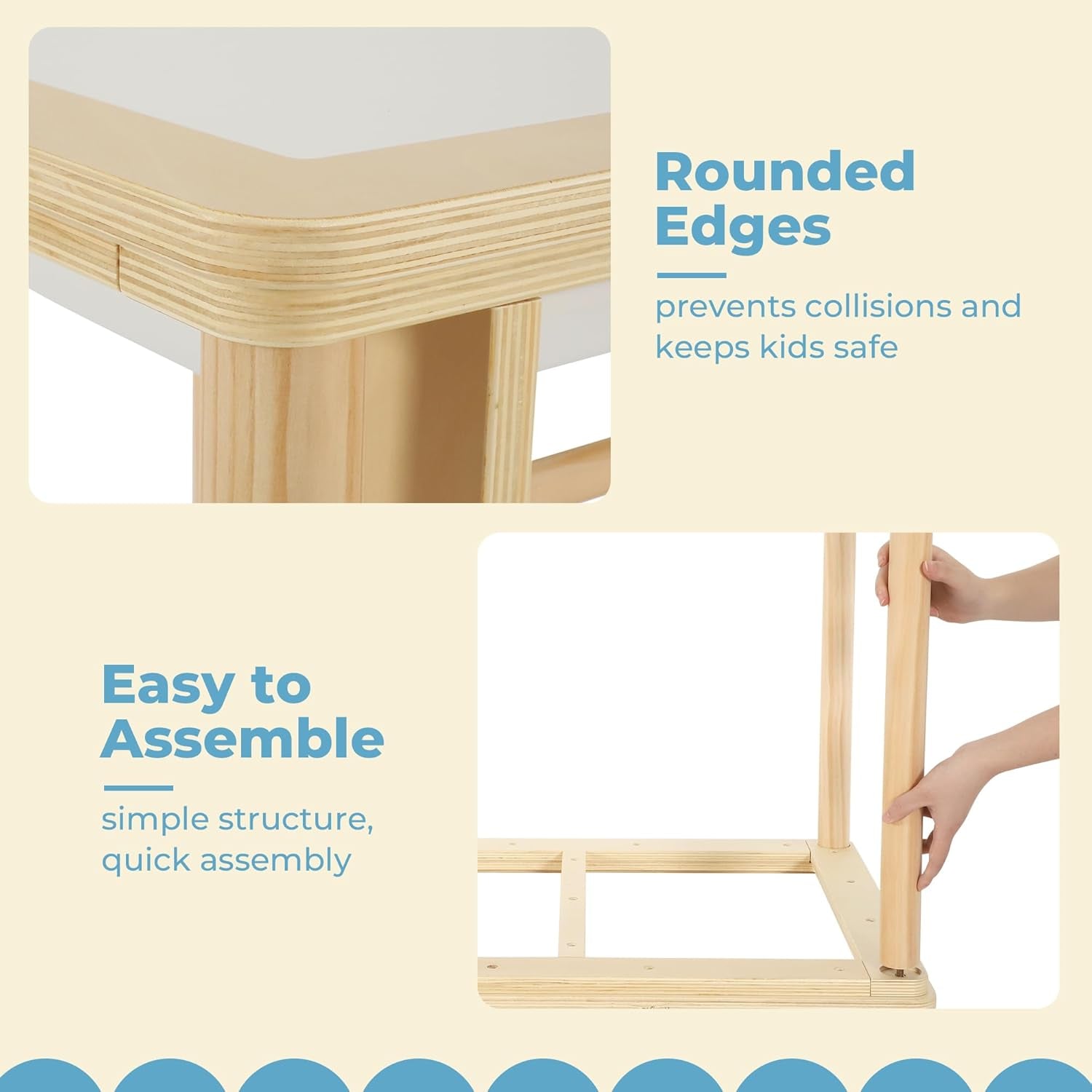 Wooden Sensory Table with 2 Chairs & Roll Paper