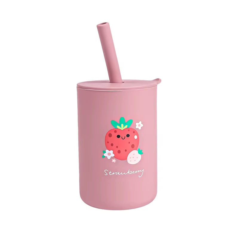 TYRY.HU 1PCS Baby Silicone Sippy Cup with Lid Portable Drinking Cup Children'S Anti-Leak Feeding Cup Food Grade Silicone 150ML
