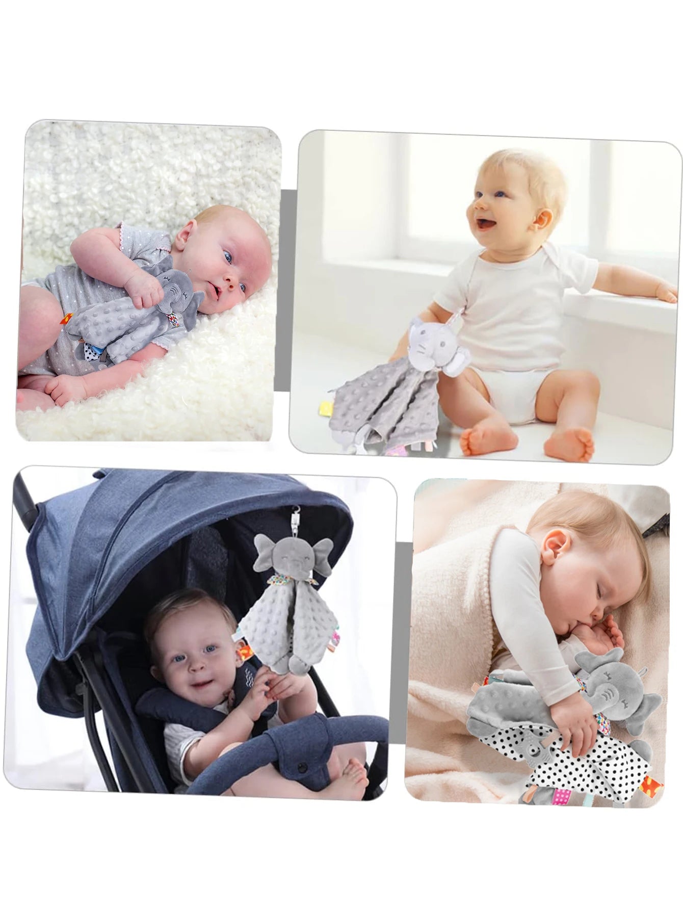 Elephant Baby Comforter Blanket Toy – Soft Rattle Towel