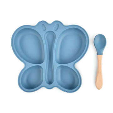 Baby Silicone Plate Set – Non-Slip Sucker & Self-Feeding Spoon