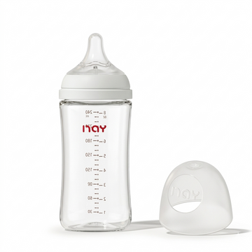 Glass Baby Bottle Wide Neck Easy-Clean Feeding for Newborns