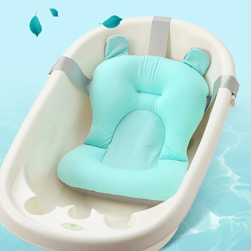 Foldable Baby Bath Seat & Cushion Pad - Anti-Slip, Soft Comfort