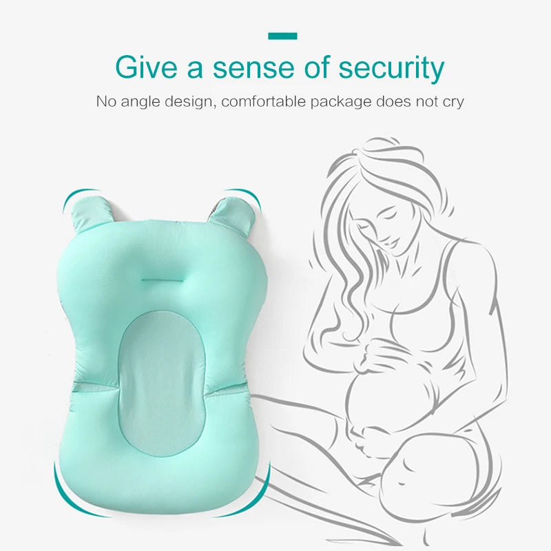Foldable Baby Bath Seat & Cushion Pad - Anti-Slip, Soft Comfort