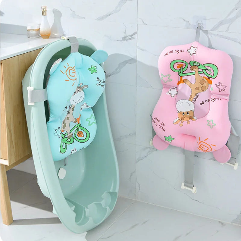 Foldable Baby Bath Seat & Cushion Pad - Anti-Slip, Soft Comfort