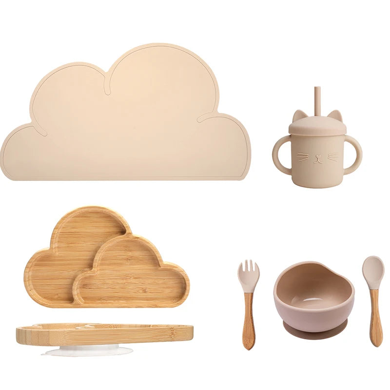 Baby Wooden Tableware Feeding Set