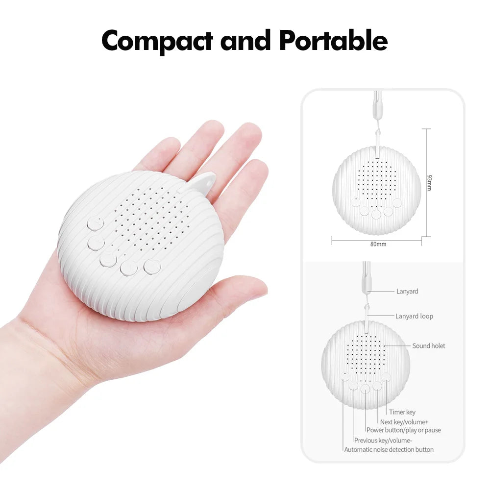 Portable White Noise Machine for Baby Sleep, USB Rechargeable