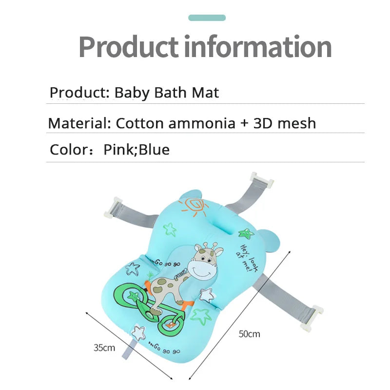 Foldable Baby Bath Seat & Cushion Pad - Anti-Slip, Soft Comfort
