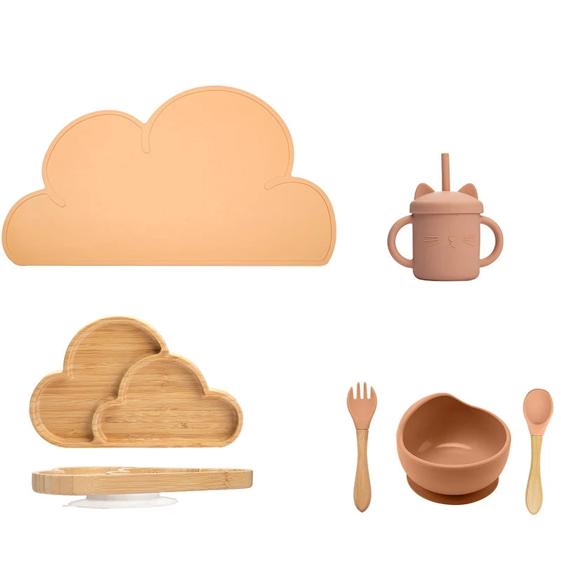 Baby Wooden Tableware Feeding Set