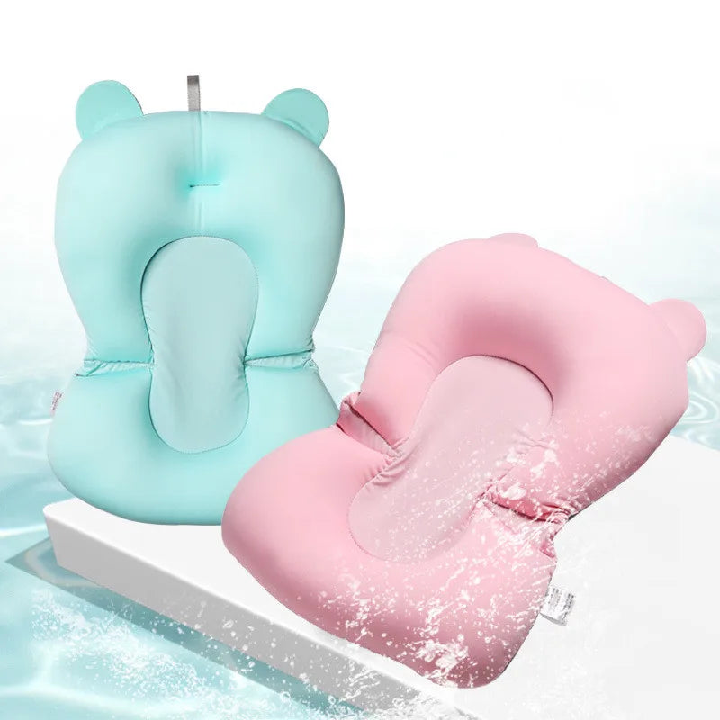 Foldable Baby Bath Seat & Cushion Pad - Anti-Slip, Soft Comfort