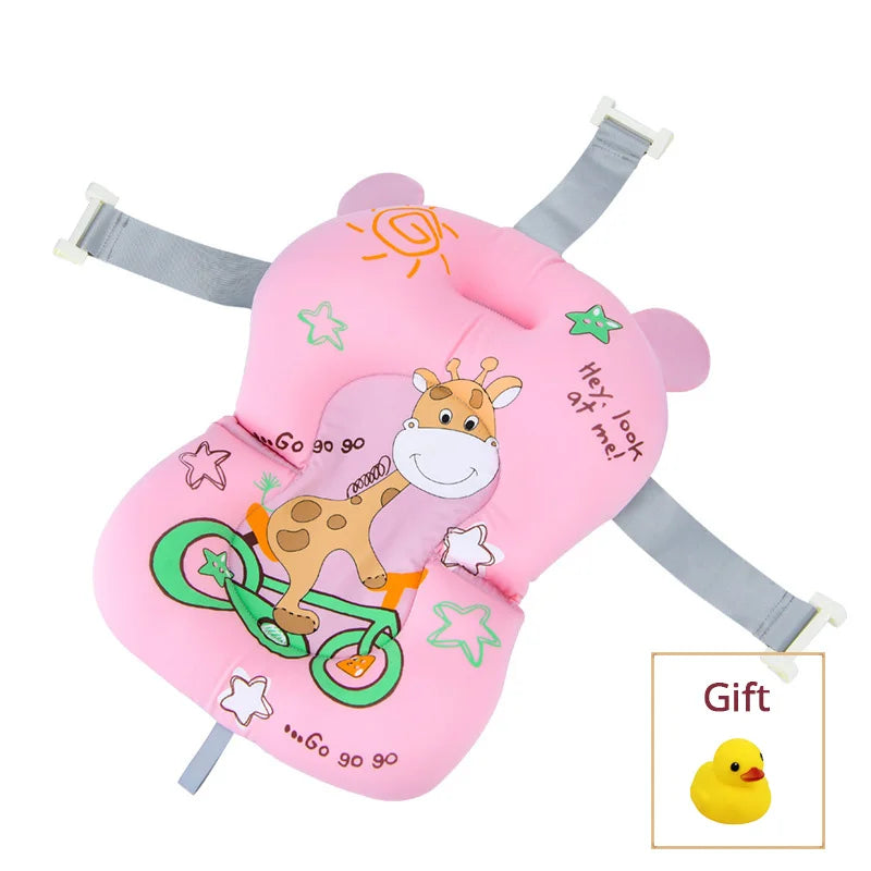Foldable Baby Bath Seat & Cushion Pad - Anti-Slip, Soft Comfort