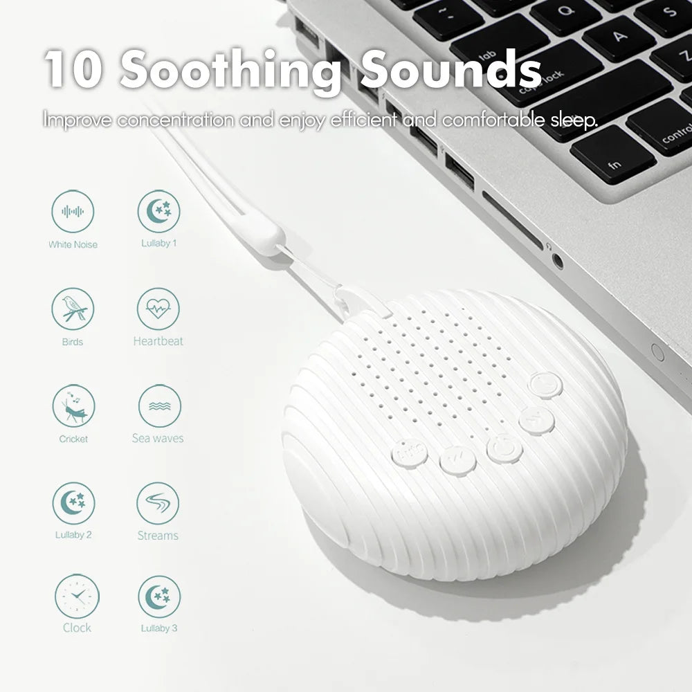 Portable White Noise Machine for Baby Sleep, USB Rechargeable