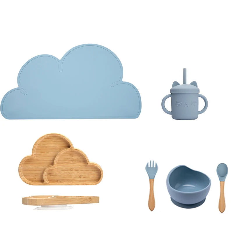 Baby Wooden Tableware Feeding Set