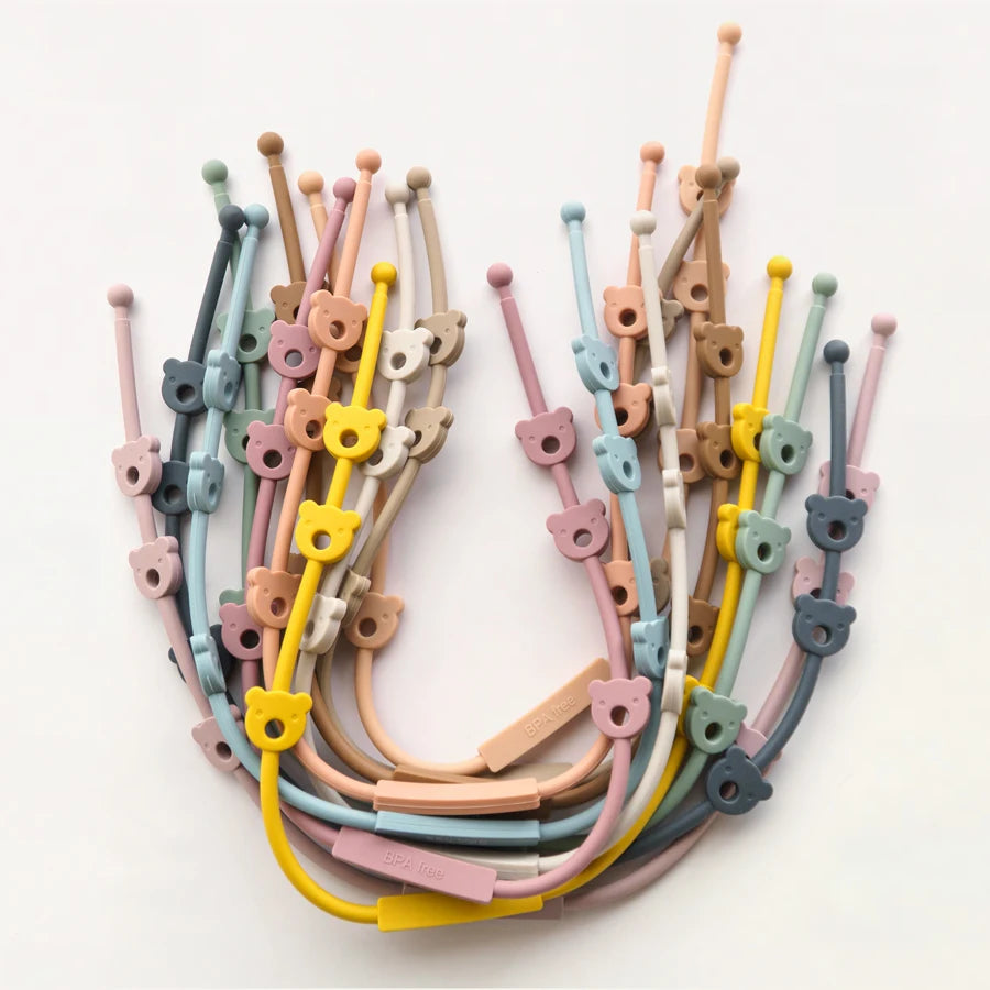 2PCS Baby Pacifier Clip | BPA-Free Silicone Teether Chain