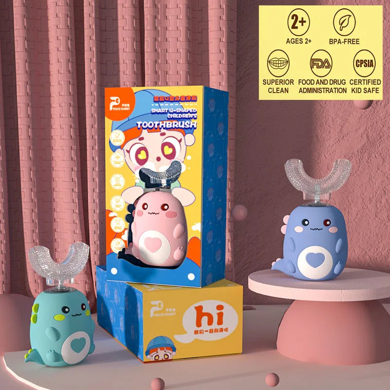 Kids U-Shaped Electric Toothbrush 360° Sonic Rechargeable