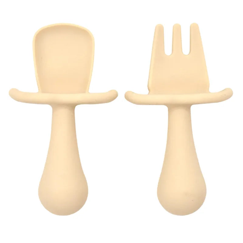 2PCS Baby Silicone Training Spoons | Kids Feeding Set