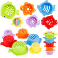 6Pcs Baby Stacking Cups Bath Toys Ocean Tower Gift Set