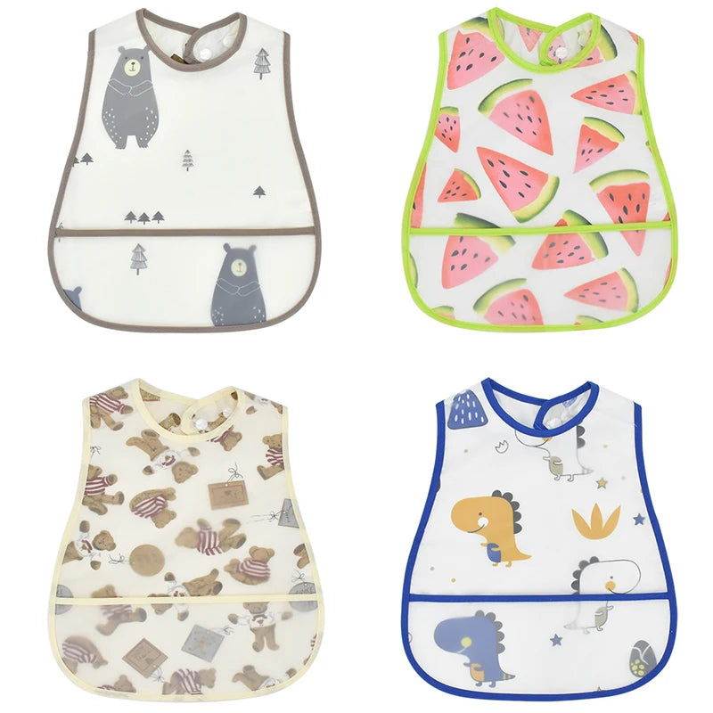 Cute Waterproof Baby Bib – Adjustable EVA Feeding Apron