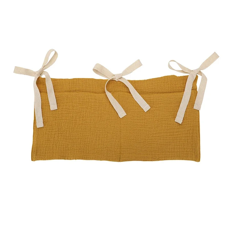 Baby Crib Storage Bag - Cotton Organizer for Diapers & Toys