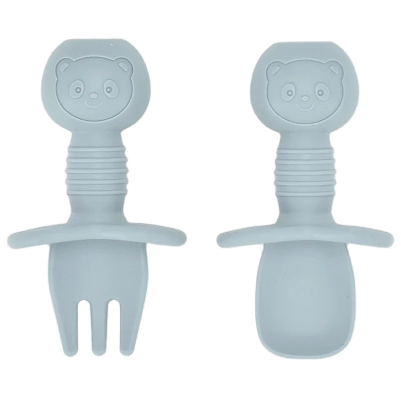 2PCS Baby Silicone Training Spoons | Kids Feeding Set