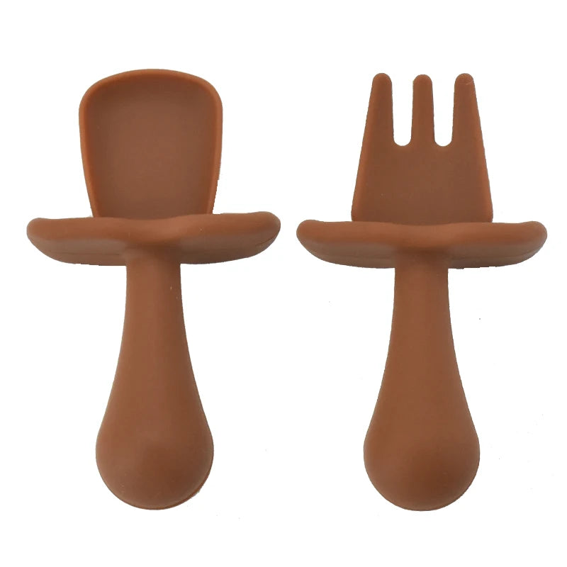 2PCS Baby Silicone Training Spoons | Kids Feeding Set