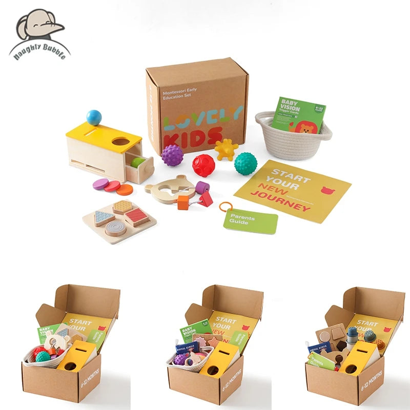 Baby Montessori Toy Set 0-12 Months Baby Learning Cognitive Kit