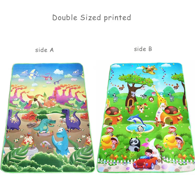 Double-Sided Baby Play Mat Animals Kids Educational Rug