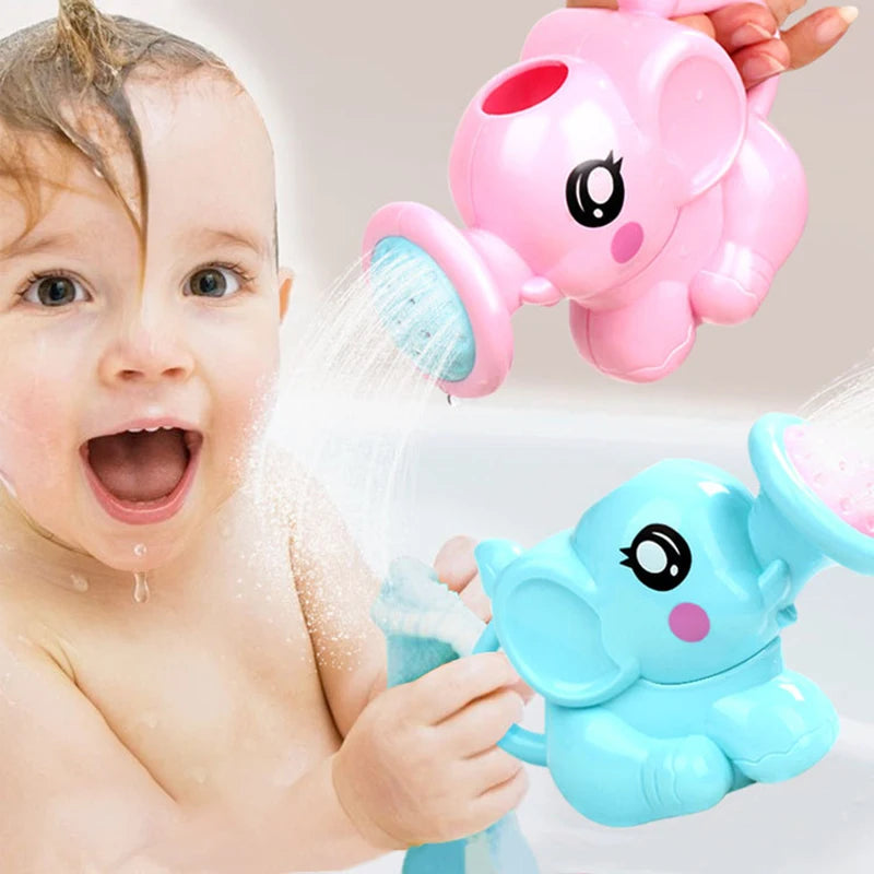Elephant Shape Baby Bath Toy Water Spray with Mesh Storage