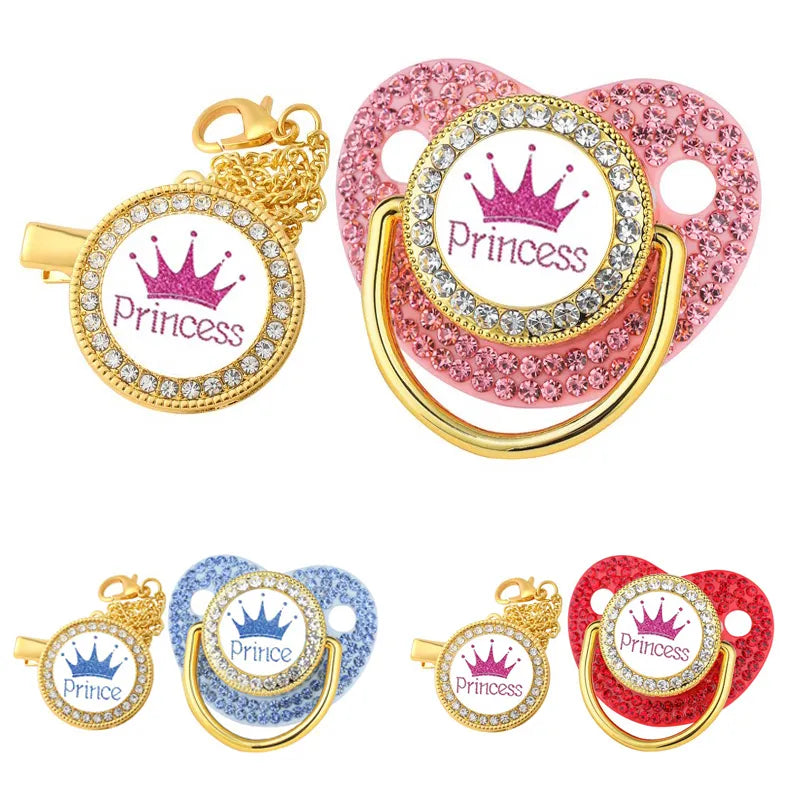 Luxury Crown Pacifier Clip Set BPA-Free