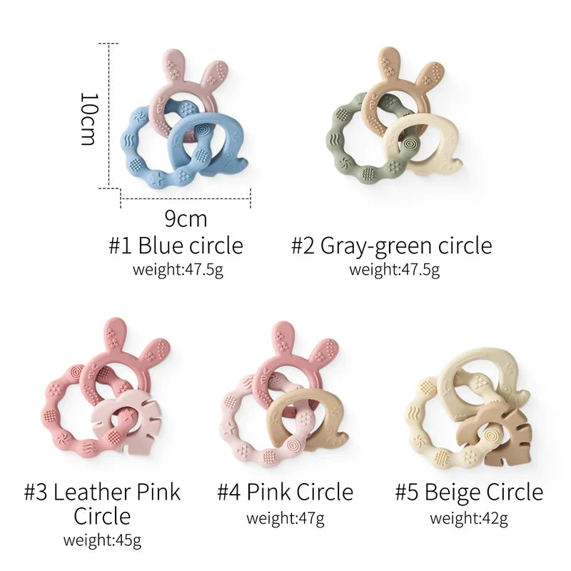 Baby Silicone Teether Ring BPA-Free | Cartoon Rattle Toy