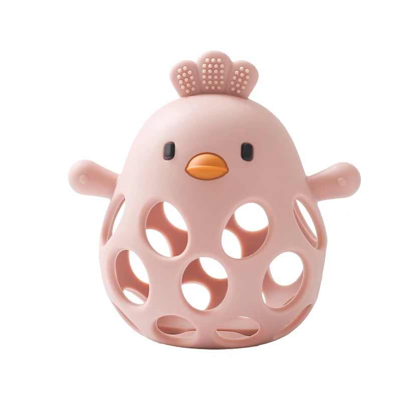 BPA-Free Silicone Hollow Teether & Rattle for 0-12 Months