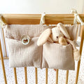 Baby Crib Storage Bag - Cotton Organizer for Diapers & Toys