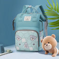Bear Print Baby Diaper Bag Backpack – Waterproof & Large