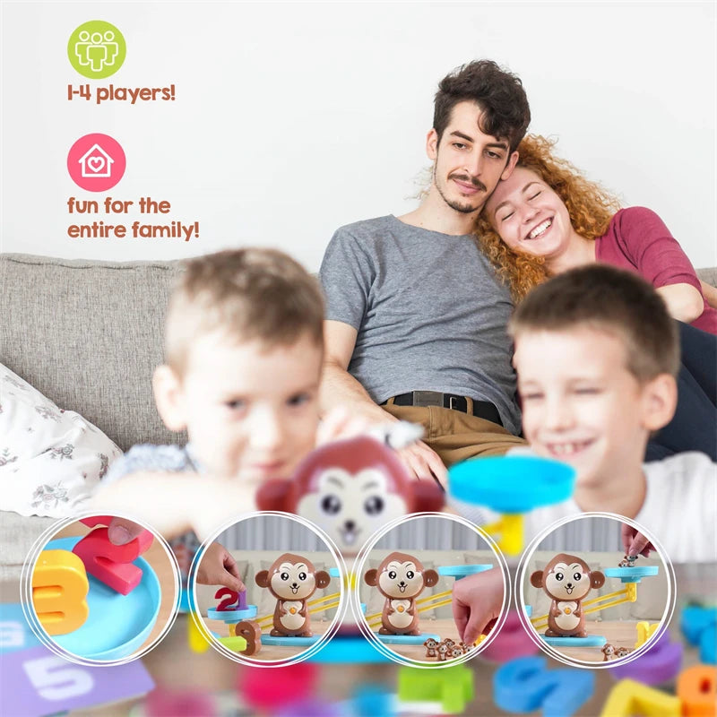 Monkey Balance Math Game Montessori Toys for Kids & Preschool
