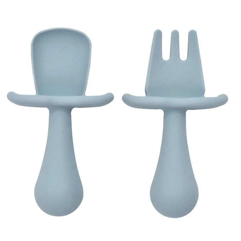 2PCS Baby Silicone Training Spoons | Kids Feeding Set