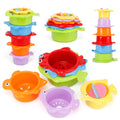 6Pcs Baby Stacking Cups Bath Toys Ocean Tower Gift Set