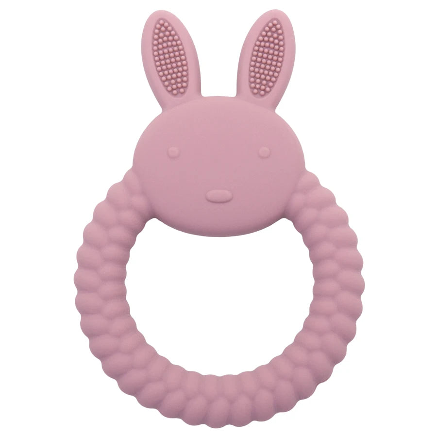 1Pc BPA-Free Silicone Rabbit Baby Teether Toy for Newborns