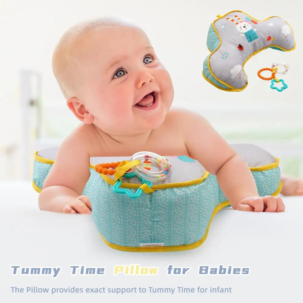 High Contrast Tummy Time Pillow – Double-Sided Baby Toy