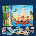 20pc Wooden 3D Animal Vehicle Puzzle Toy for Kids Age 1-3