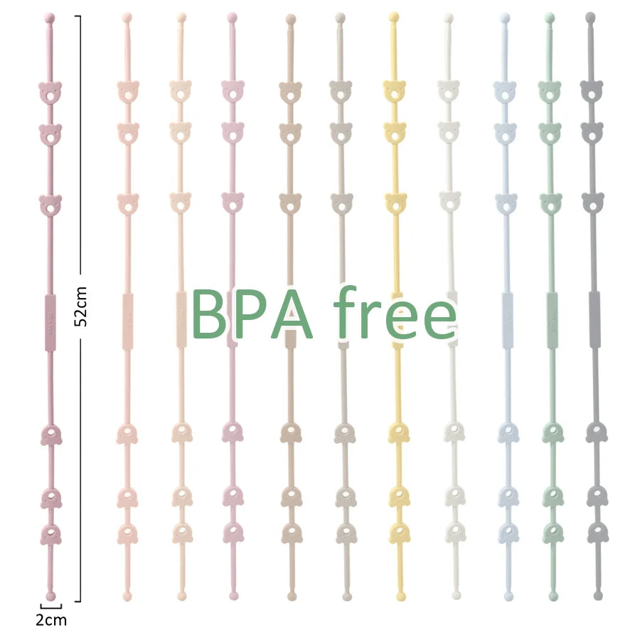 2PCS Baby Pacifier Clip | BPA-Free Silicone Teether Chain