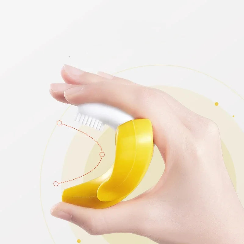 Banana Baby Teether Silicone Toothbrush BPA-Free Chew Toy