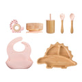 Bamboo Baby Feeding Tableware Set Silicone Suction Cups