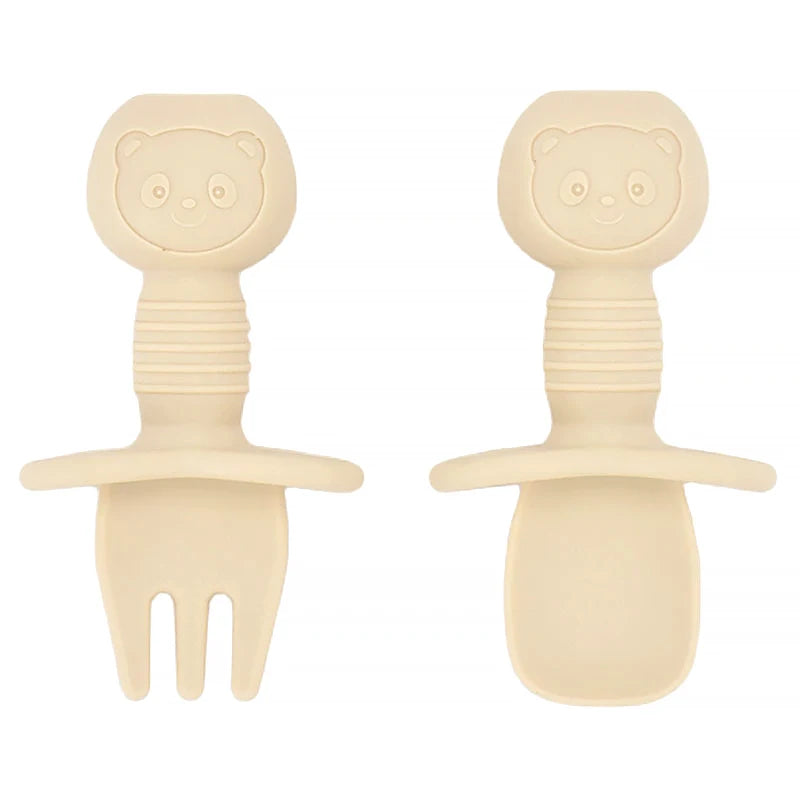 2PCS Baby Silicone Training Spoons | Kids Feeding Set