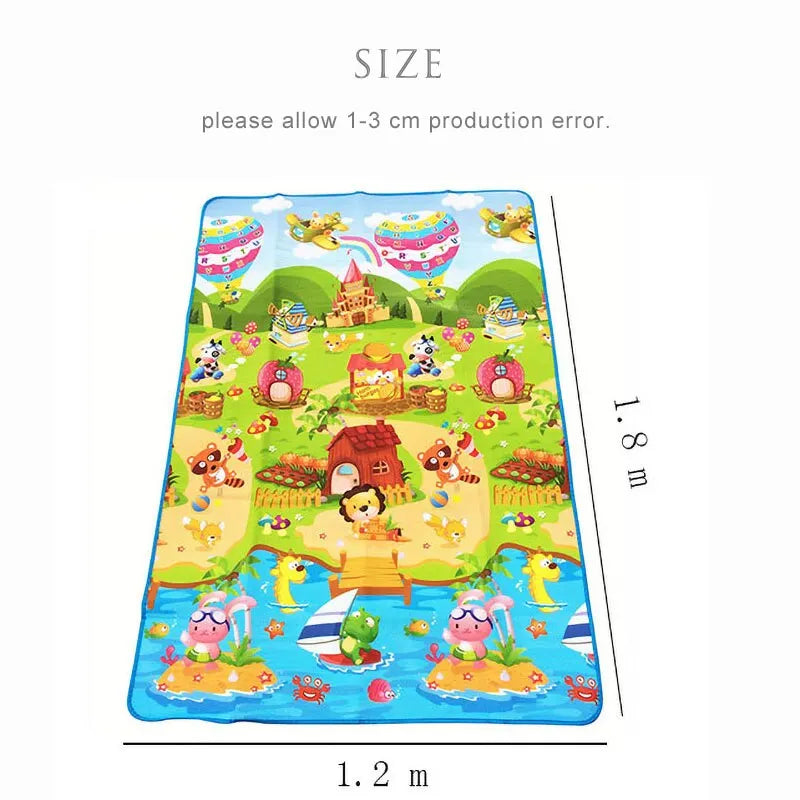 Double-Sided Baby Play Mat Animals Kids Educational Rug