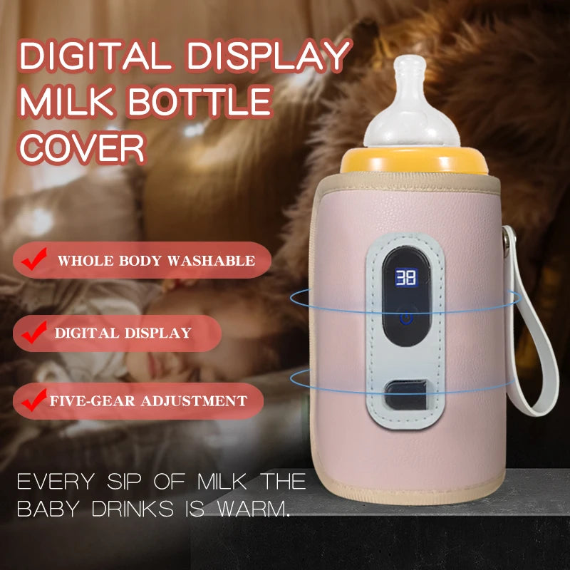 USB Baby Bottle Warmer with LCD – Portable Travel Sleeve