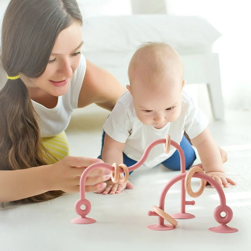 Montessori Baby Toy - Silicone Teether & Bead Maze Track