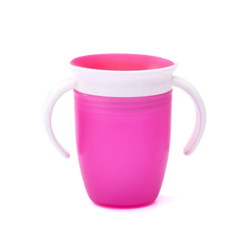 360° Rotatable Baby Drinking Cup with Double Handles & Leakproof Lid