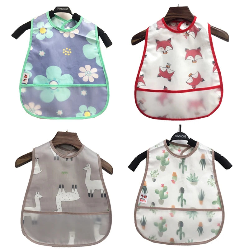 Cute Waterproof Baby Bib – Adjustable EVA Feeding Apron